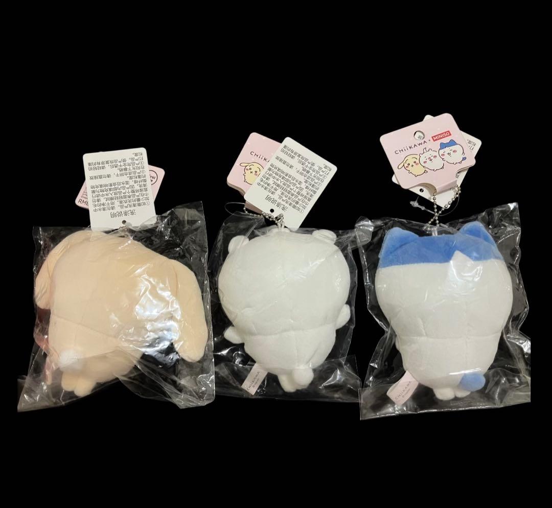 【海外限定】ちいかわ 元気ヘアマスコット3点セット ハチワレ うさぎ ぬいぐるみの写真2枚目