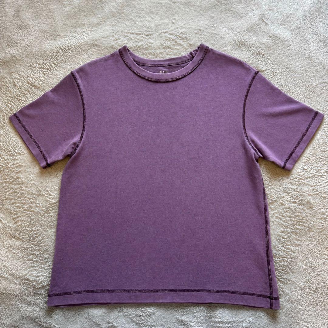 GAP ヘビーウェイト クロップドTシャツ パープル Sの写真3枚目