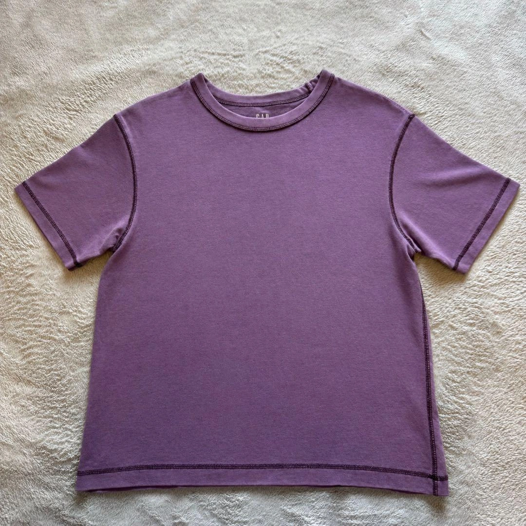 GAP ヘビーウェイト クロップドTシャツ パープル Sの写真3枚目