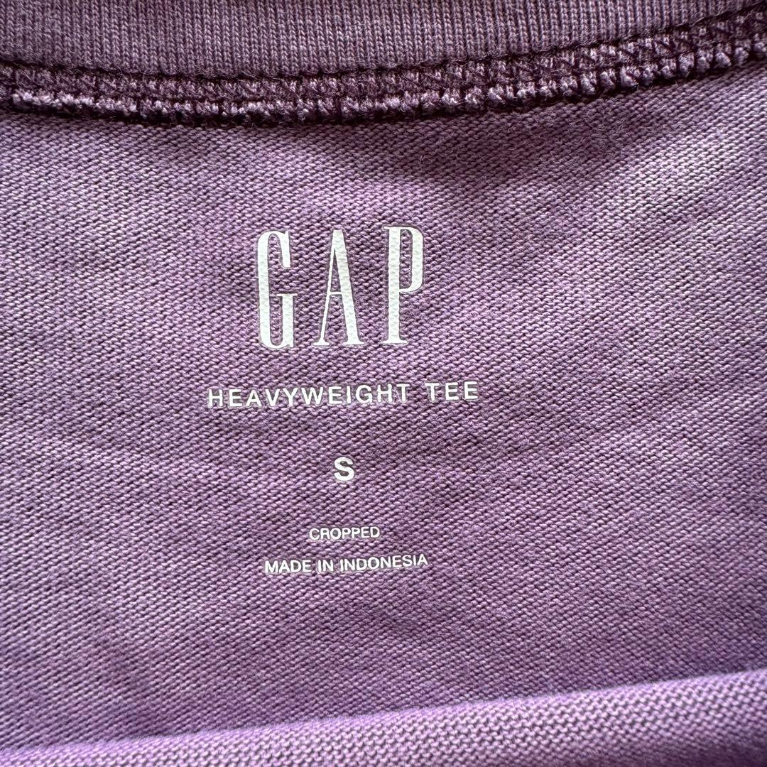 GAP ヘビーウェイト クロップドTシャツ パープル Sの写真4枚目