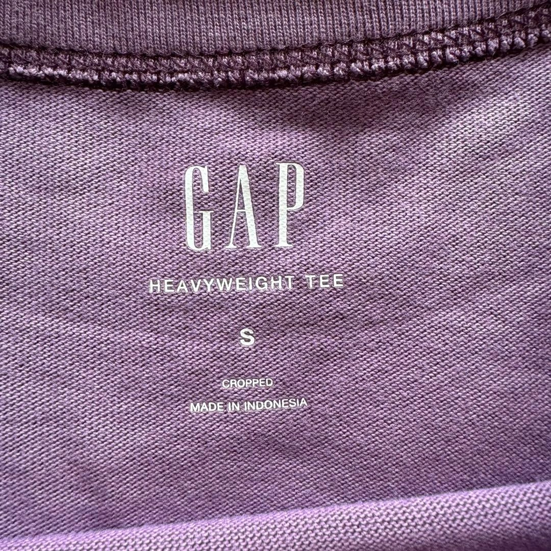 GAP ヘビーウェイト クロップドTシャツ パープル Sの写真4枚目