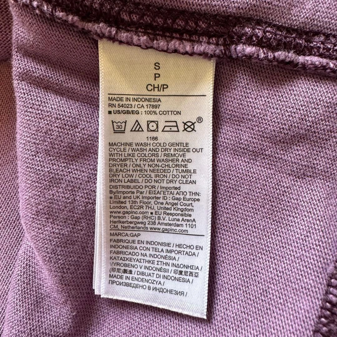 GAP ヘビーウェイト クロップドTシャツ パープル Sの写真5枚目