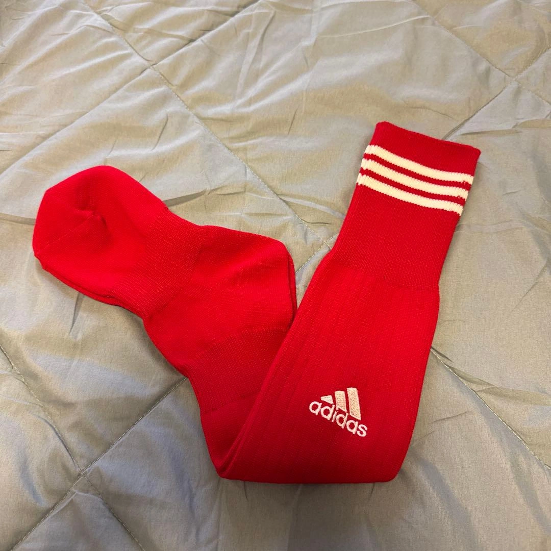 adidasアディダス3ストライプゲームソックス サッカーソックス 赤