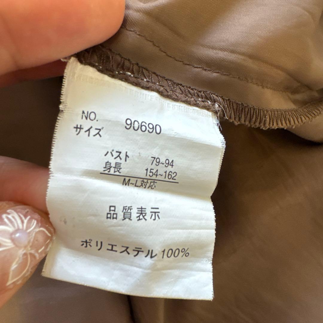 ブラウン レース プリーツ ノースリーブ ワンピースの写真8枚目