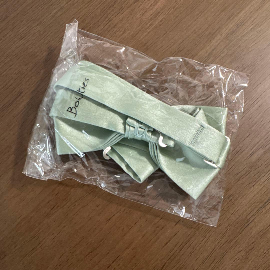 BOWTIES セージ ポケットチーフ & セージ 蝶ネクタイ ボウタイの写真4枚目