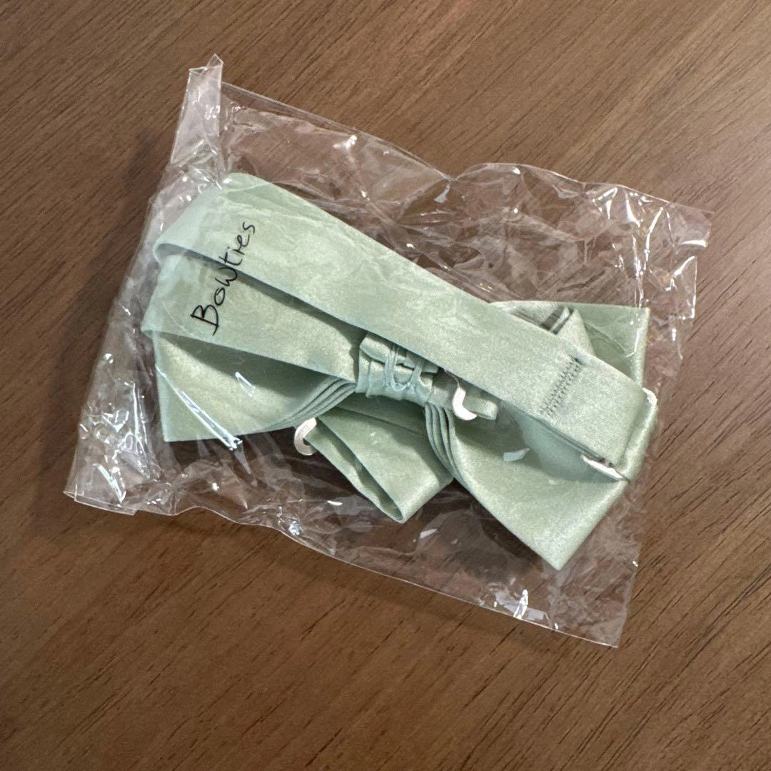 BOWTIES セージ ポケットチーフ & セージ 蝶ネクタイ ボウタイの写真4枚目