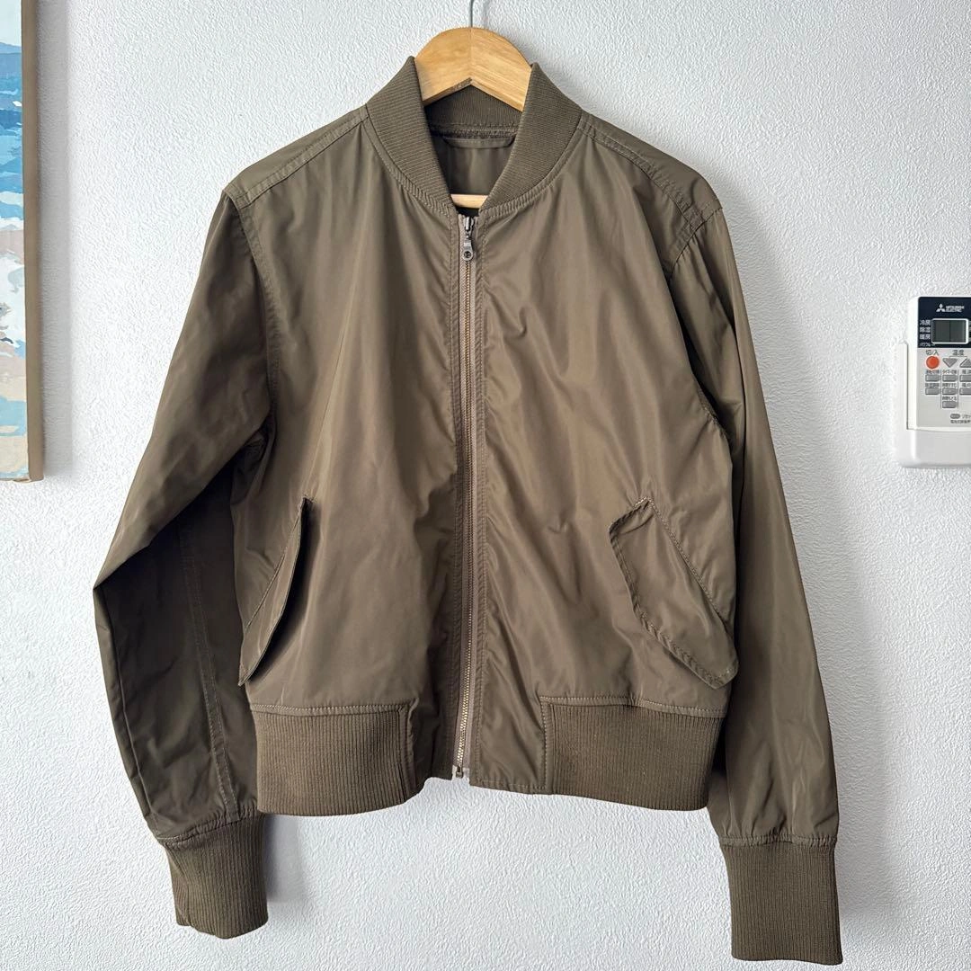 カーキ MA-1 ブルゾン ジャケット S