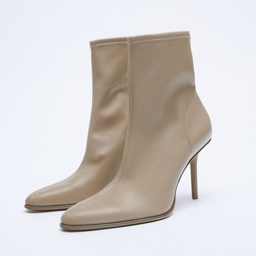 ZARA ブーツ　ハイヒール　ショート　36 ベージュ