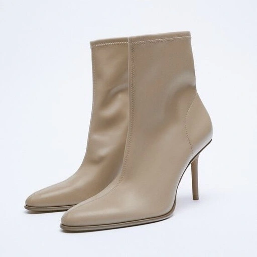 ZARA ブーツ ハイヒール ショート 36 ベージュ