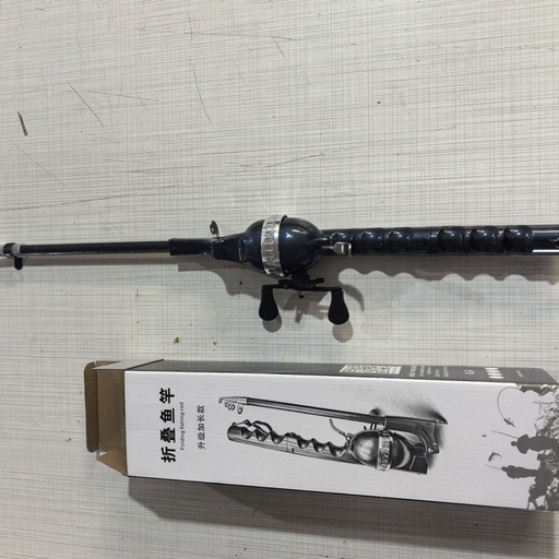 新品 折りたたみ釣り竿 2.1m リール・ライン一体型 両手ハンドル コンパクト 海釣り 川釣りの写真2枚目