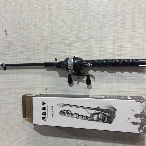 新品 折りたたみ釣り竿 2.1m リール・ライン一体型 両手ハンドル コンパクト 海釣り 川釣りの写真2枚目
