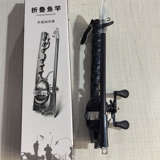 新品 折りたたみ釣り竿 2.1m リール・ライン一体型 両手ハンドル コンパクト 海釣り 川釣りの写真3枚目