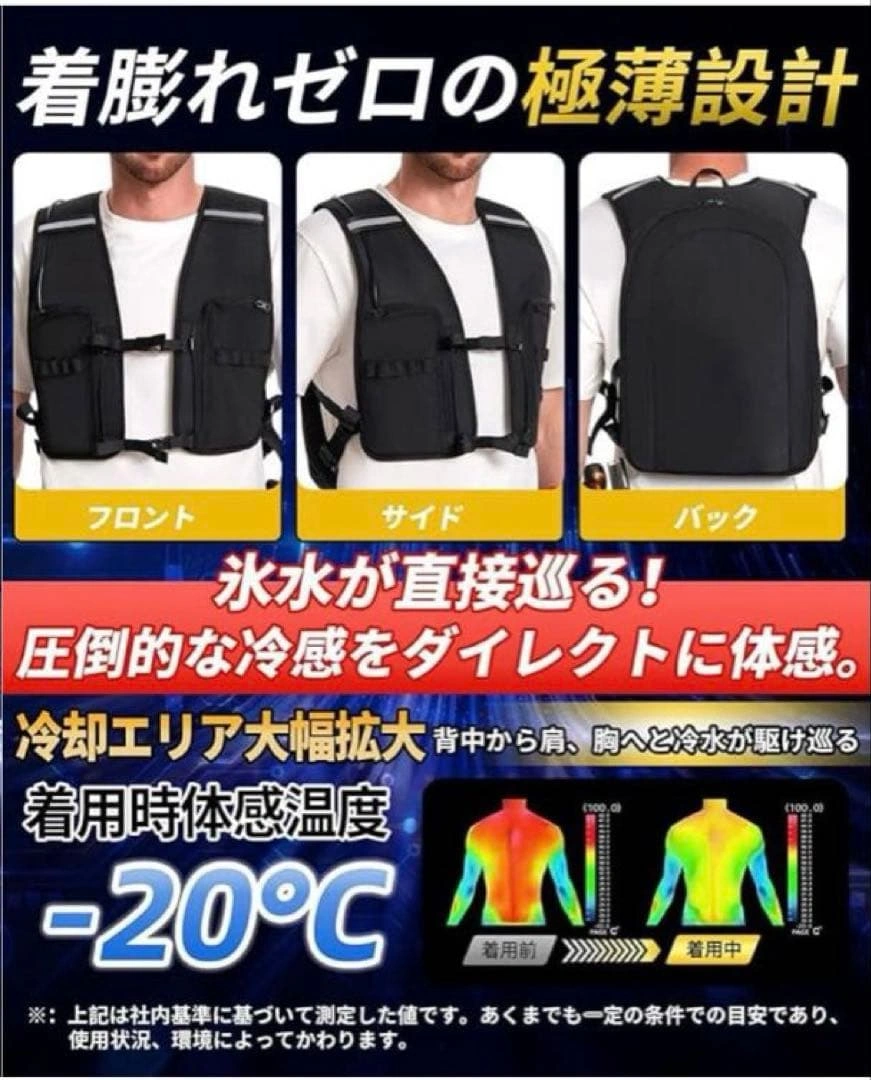 水冷ベスト 冷却ベスト バッテリー付 10000mAh 熱中症対策の写真4枚目