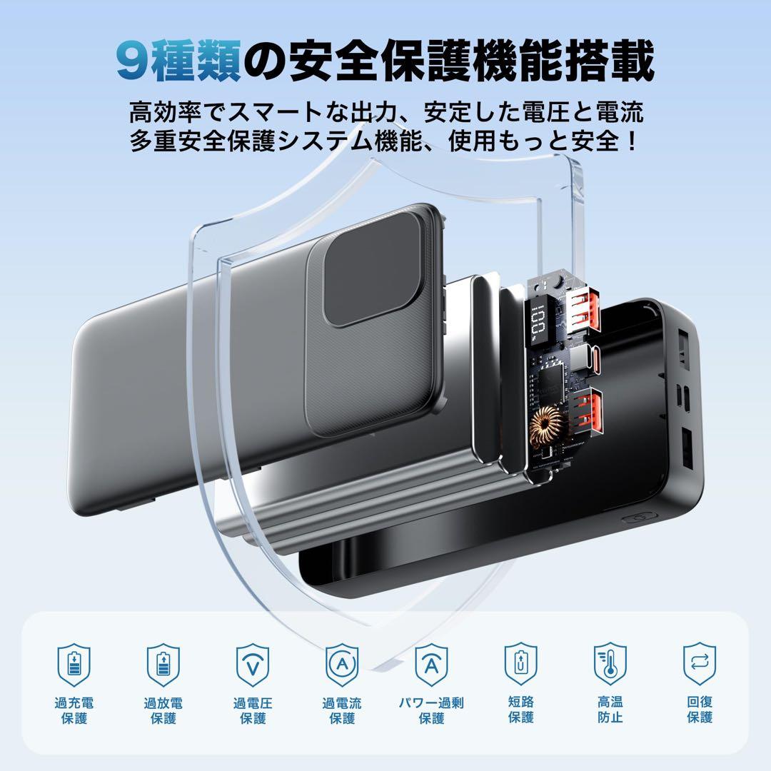 モバイルバッテリー 50000mAh 大容量 急速充電・最大3台同時充電可能の写真7枚目