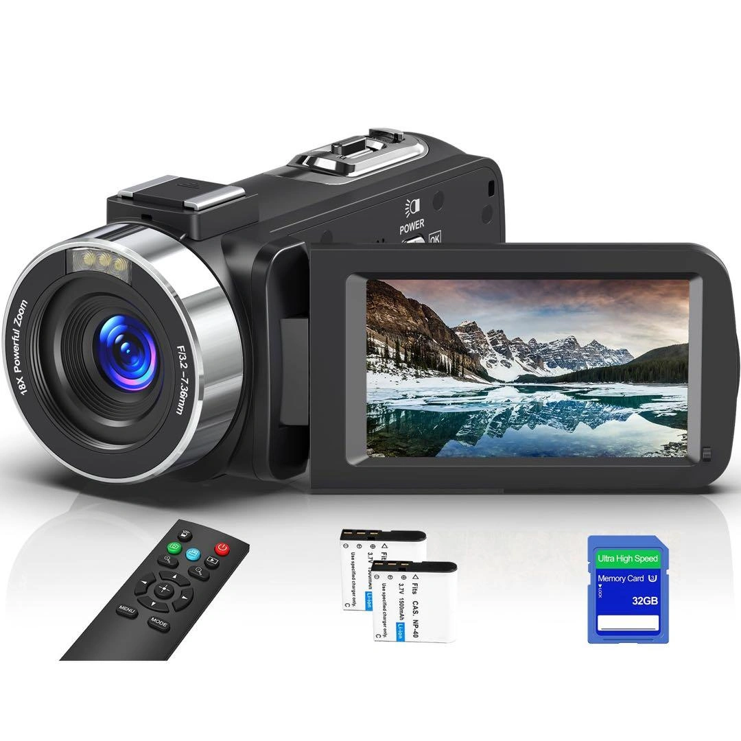 ビデオカメラ 8K 64MP 18X デジタルズーム IRナイトビジョン