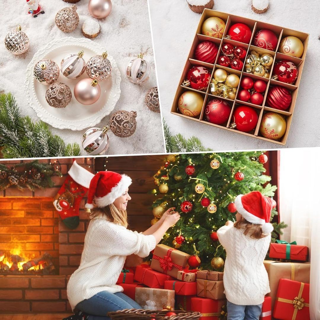 【新品】クリスマス オーナメント ボール 赤白 セット ツリー飾りの写真4枚目