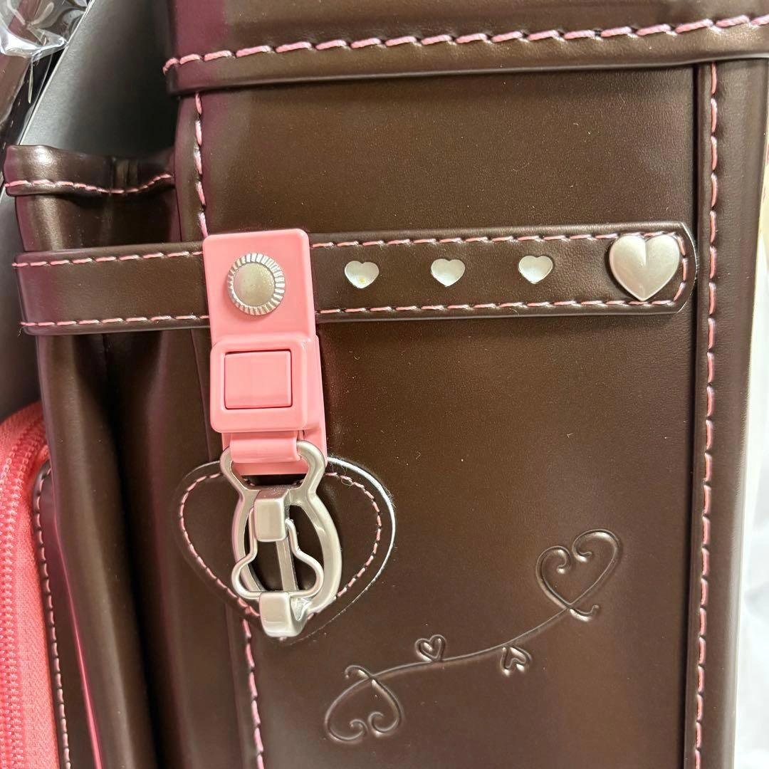 【新品】姫娘プレミアム ランドセル パールボルドー 日本製 ハート刺繍 A4対応の写真7枚目