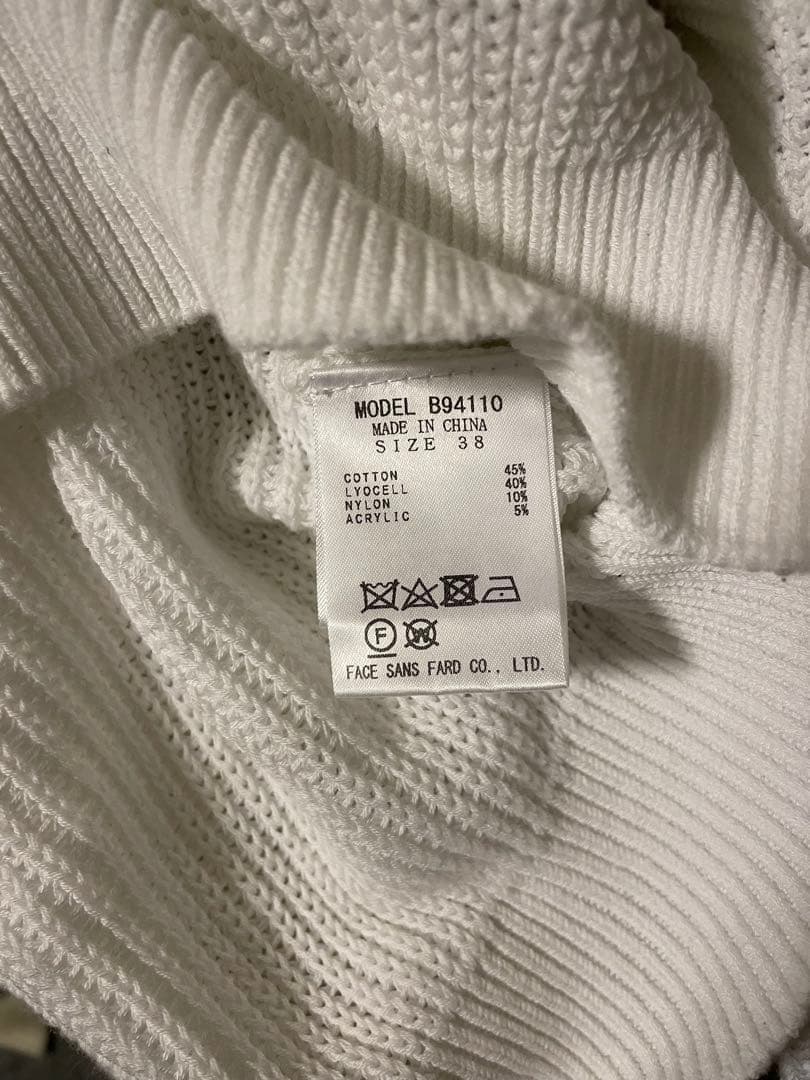 BRAHMIN ホワイトコットンニット レースアップバック 38サイズの写真5枚目