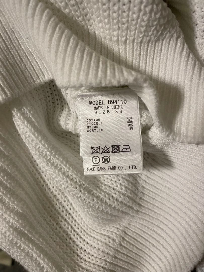 BRAHMIN ホワイトコットンニット レースアップバック 38サイズの写真5枚目