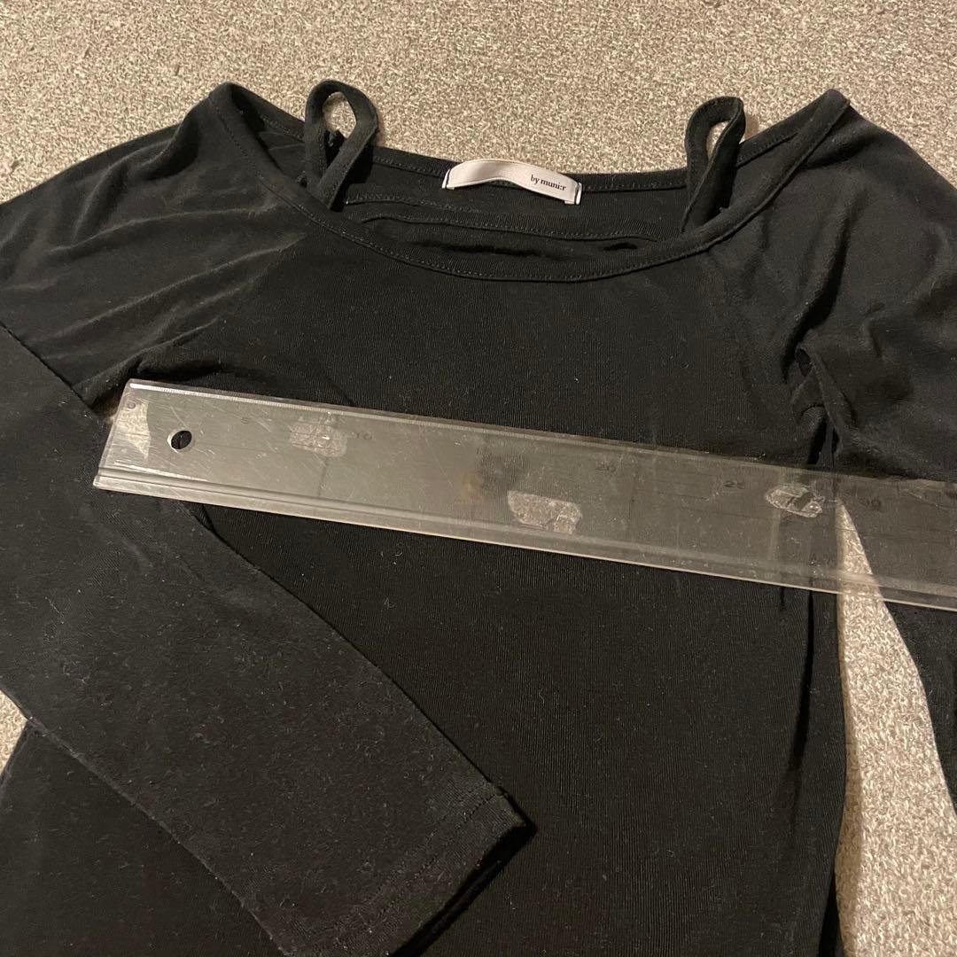 by muni:r ブラック キャミソール+長袖 上品トップスの写真2枚目
