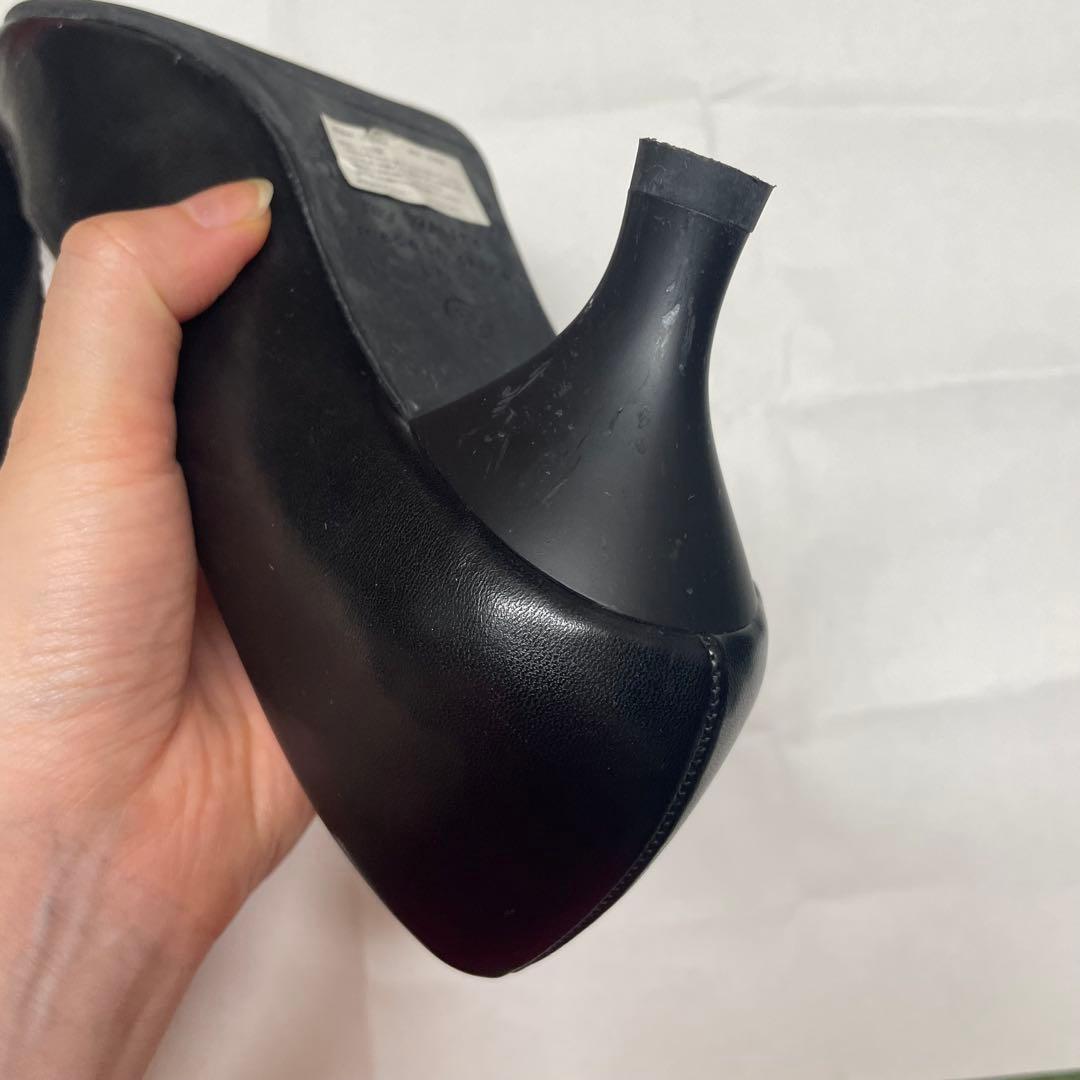 【箱・滑止付】Orient Traffic 痛くならない合皮 黒パンプス 36の写真3枚目