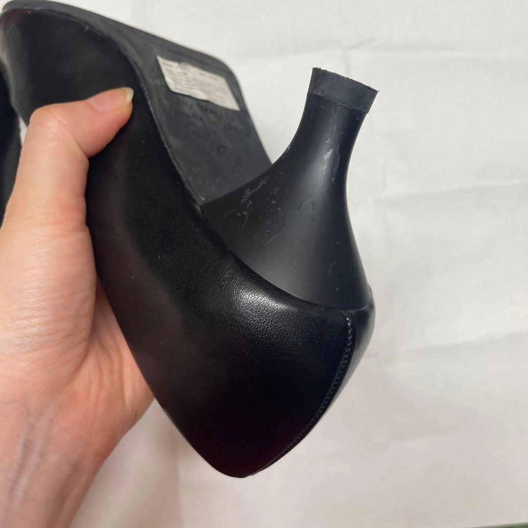 【箱・滑止付】Orient Traffic 痛くならない合皮 黒パンプス 36の写真3枚目