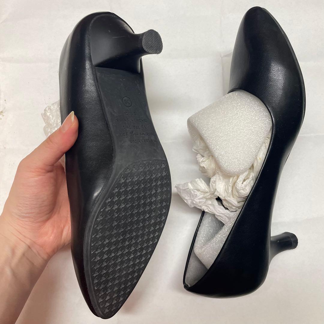 【箱・滑止付】Orient Traffic 痛くならない合皮 黒パンプス 36の写真5枚目