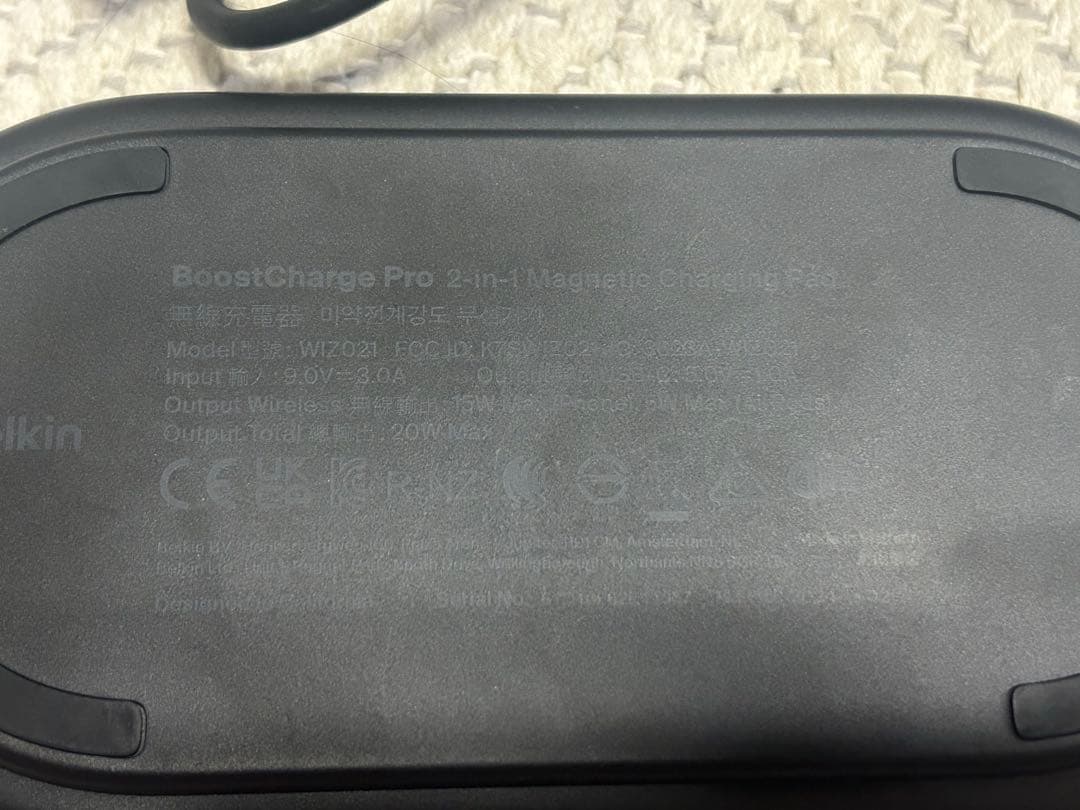 【美品】Belkin 2in1 ワイヤレス充電器 WIZ021qcBKの写真3枚目