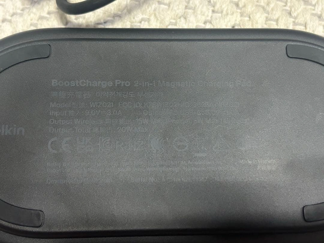 【美品】Belkin 2in1 ワイヤレス充電器 WIZ021qcBKの写真3枚目