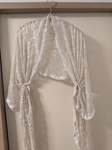 【クリーニング済】結婚式 パーティーショール ボレロ ラメ パール