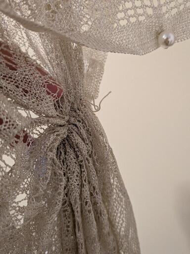 【クリーニング済】結婚式 パーティーショール ボレロ ラメ パールの写真4枚目