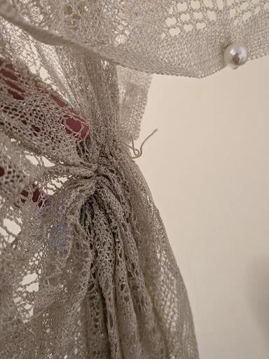 【クリーニング済】結婚式 パーティーショール ボレロ ラメ パールの写真4枚目