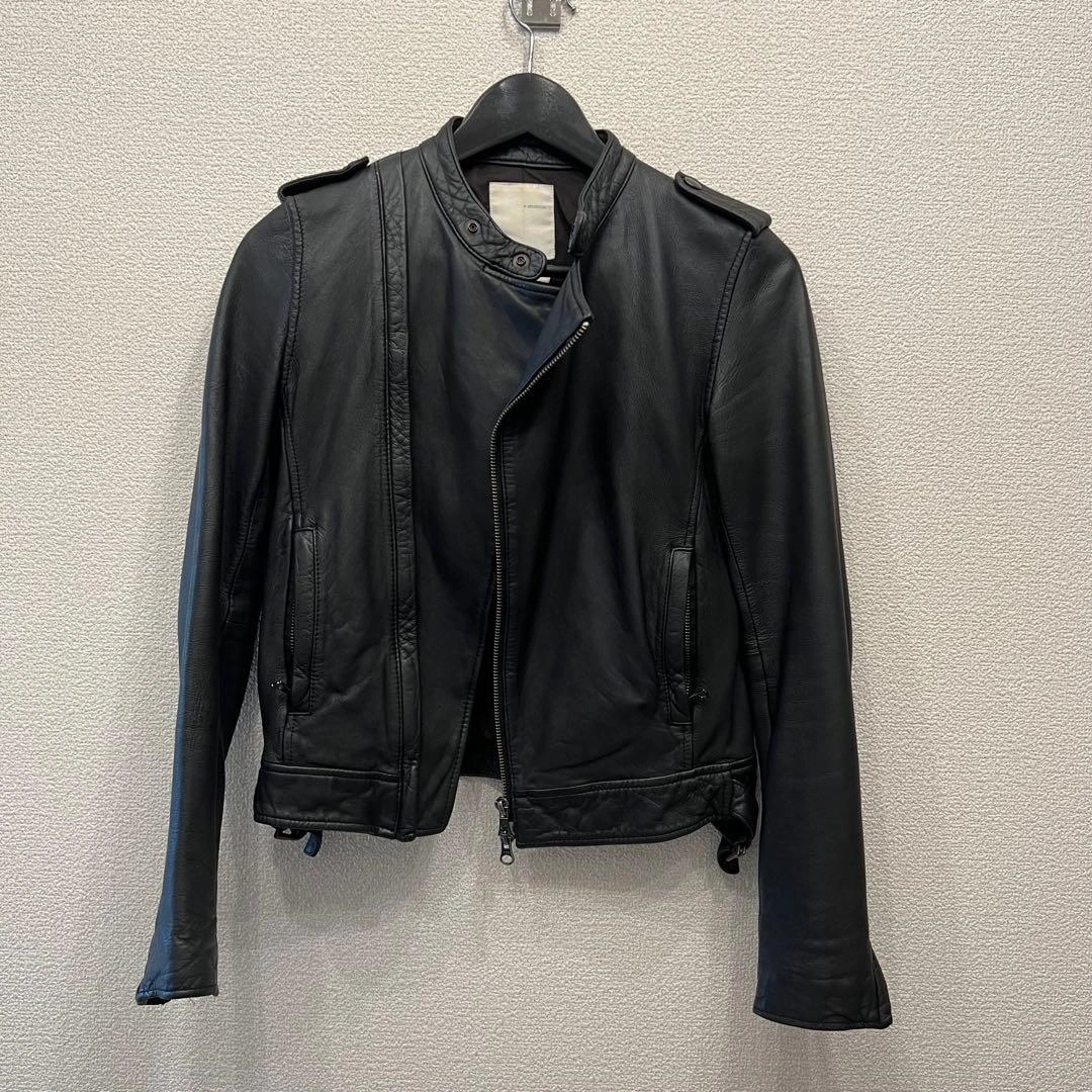 本革 studiousシングルライダースジャケット ブラックの写真2枚目