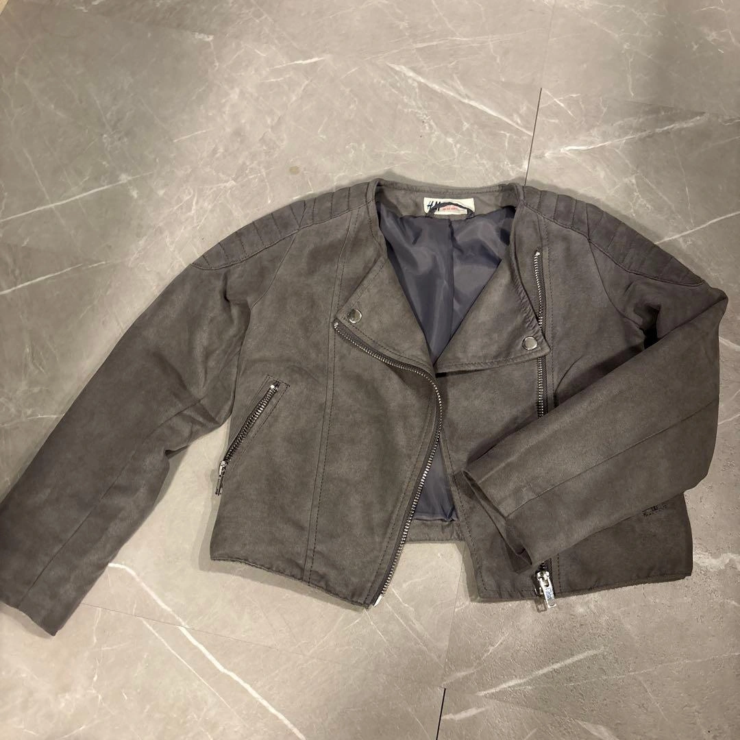 H&M キッズ ライダースジャケット グレー
