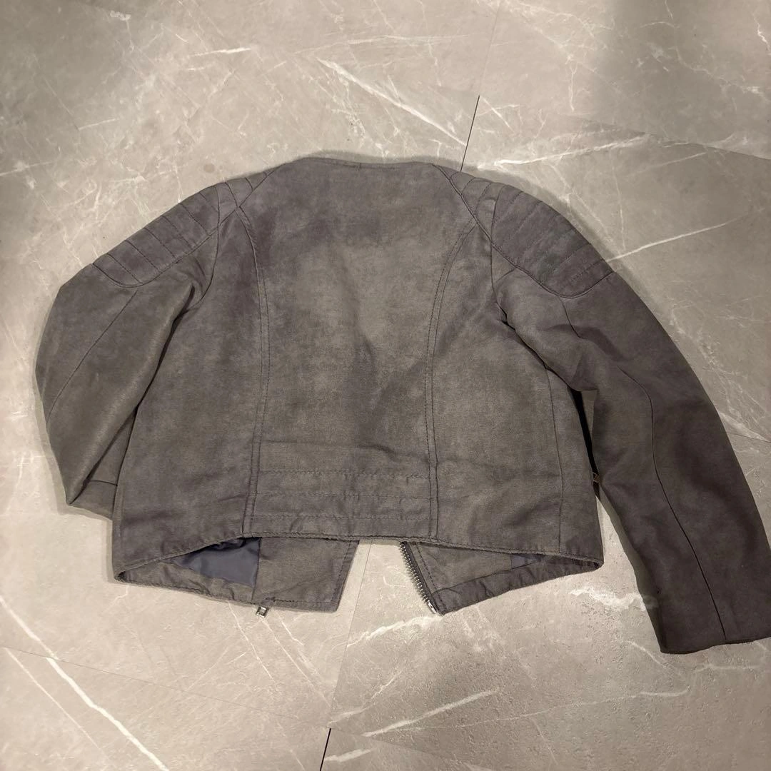 H&M キッズ ライダースジャケット グレーの写真2枚目