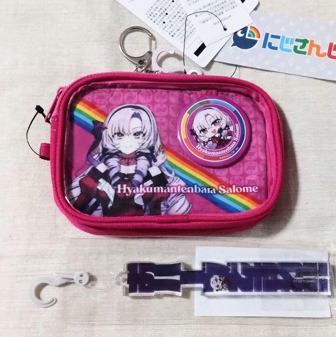 壱百満天原サロメ ポーチ 缶バッジ おハーブですわ!!アクキーセット