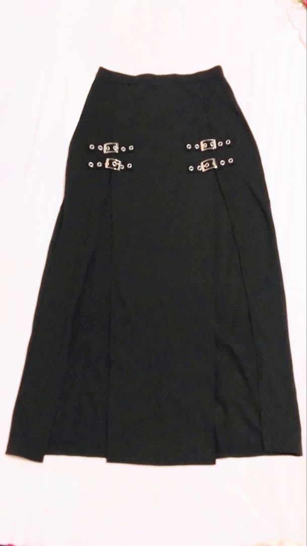 SHEIN PETITE バックルディテール スリット ロングスカートの写真2枚目