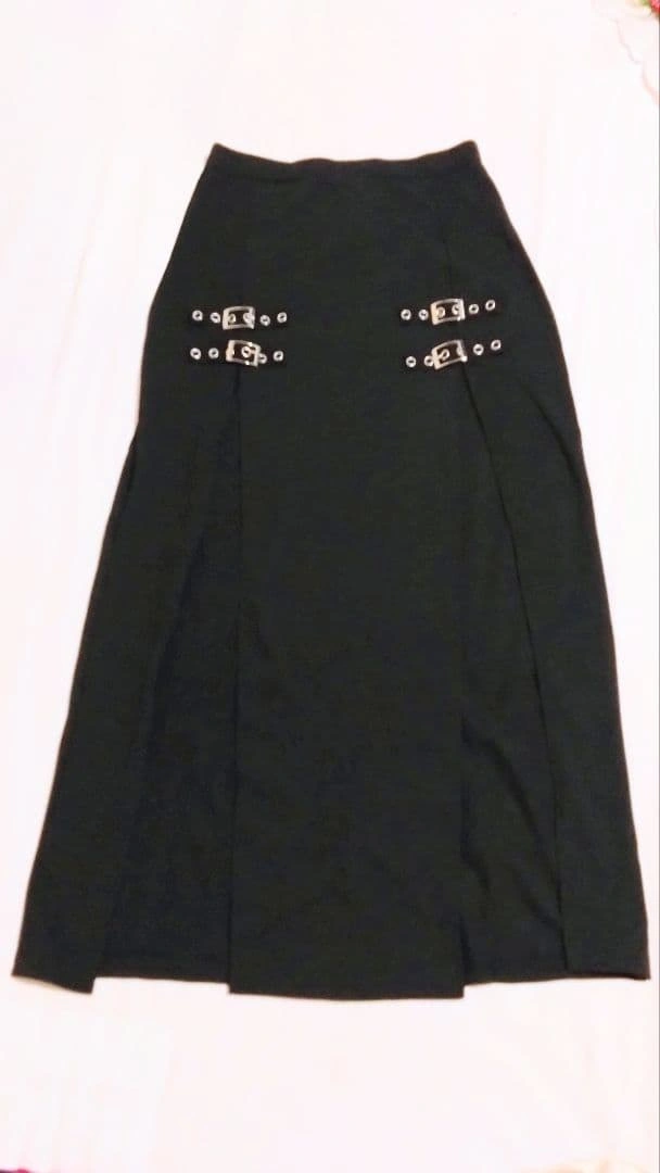 SHEIN PETITE バックルディテール スリット ロングスカートの写真2枚目