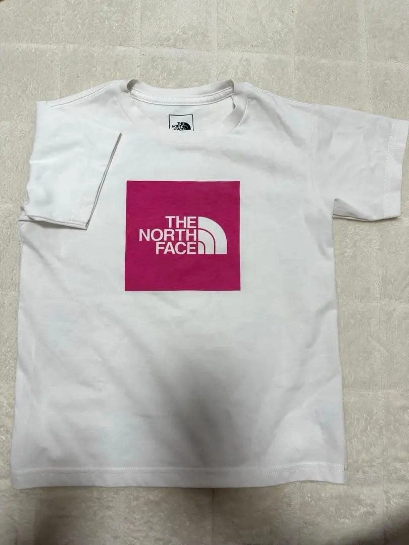 THE NORTH FACE Tシャツ 120cm ホワイト ピンクロゴ