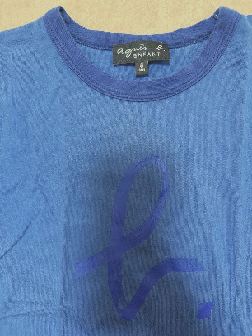 agnes b. ENFANT Tシャツ ブルー 6 120cmの写真2枚目