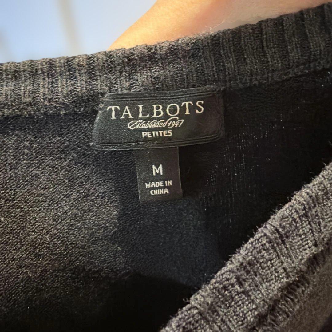 TALBOTS ニット セーター 長袖 ブラック ピンク オレンジ Mの写真3枚目