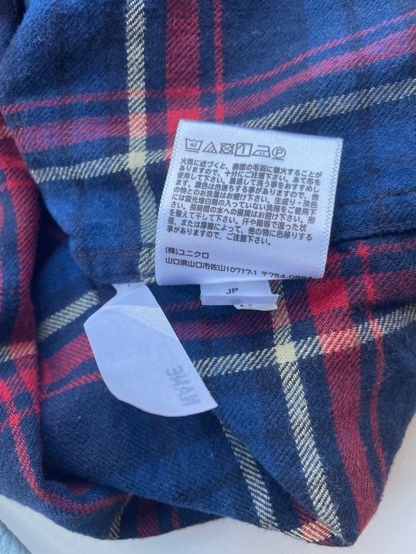 UNIQLO チェック柄 長袖シャツ キッズ 131-439928の写真4枚目
