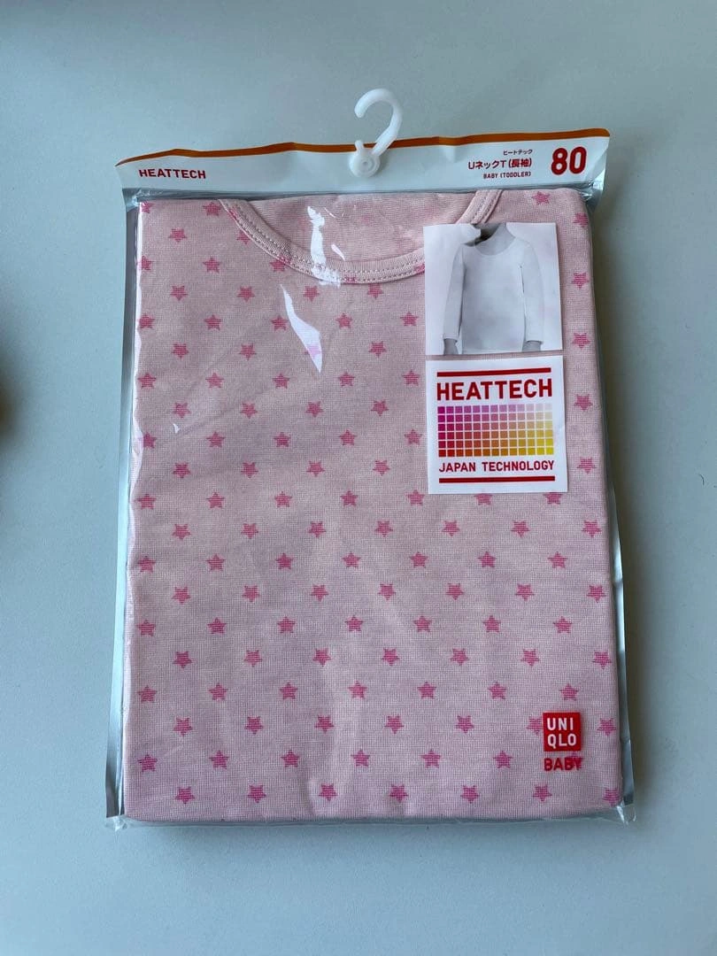 UNIQLO HEATTECH ベビーシャツ 80 ピンク 星柄