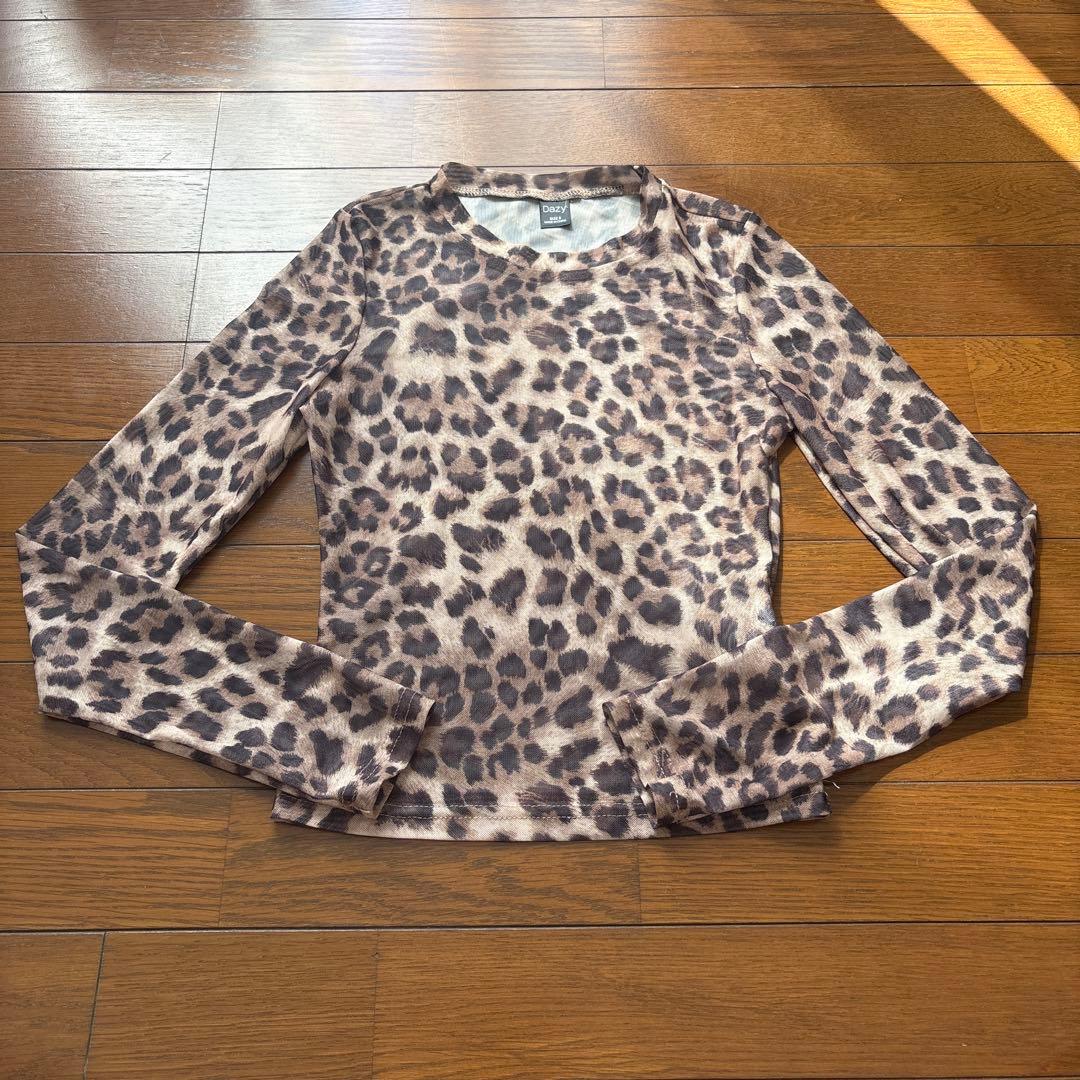 DAZY レオパード シースルー 長袖シャツ インナーセットの写真3枚目