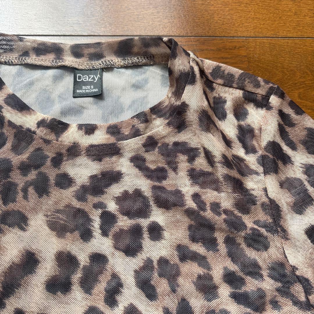 DAZY レオパード シースルー 長袖シャツ インナーセットの写真4枚目