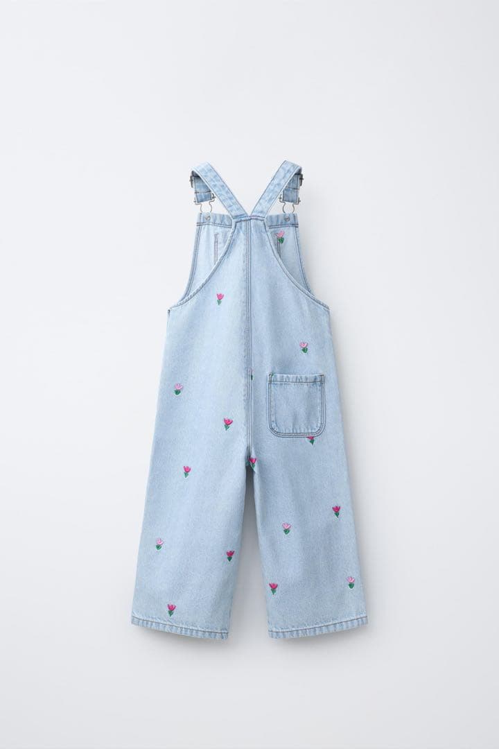 ZARA KIDS チューリップ刺繍 オーバーオール 116cm ガールズの写真2枚目