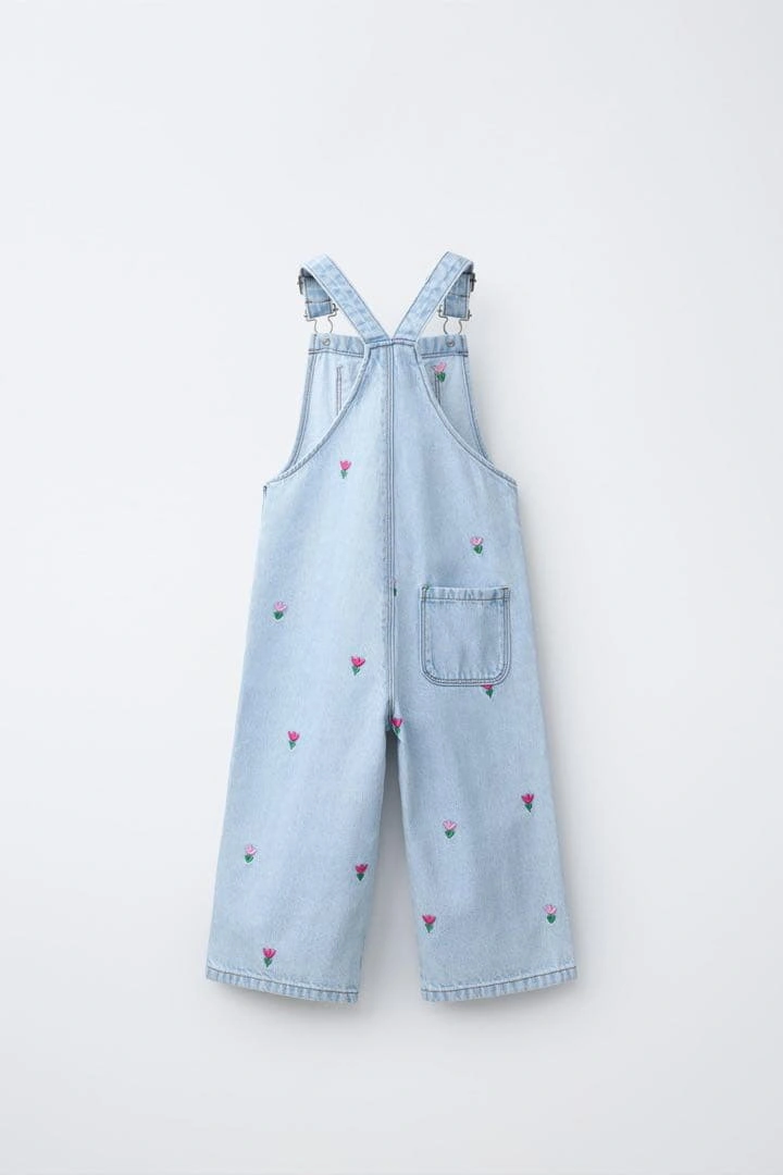 ZARA KIDS チューリップ刺繍 オーバーオール 116cm ガールズの写真2枚目
