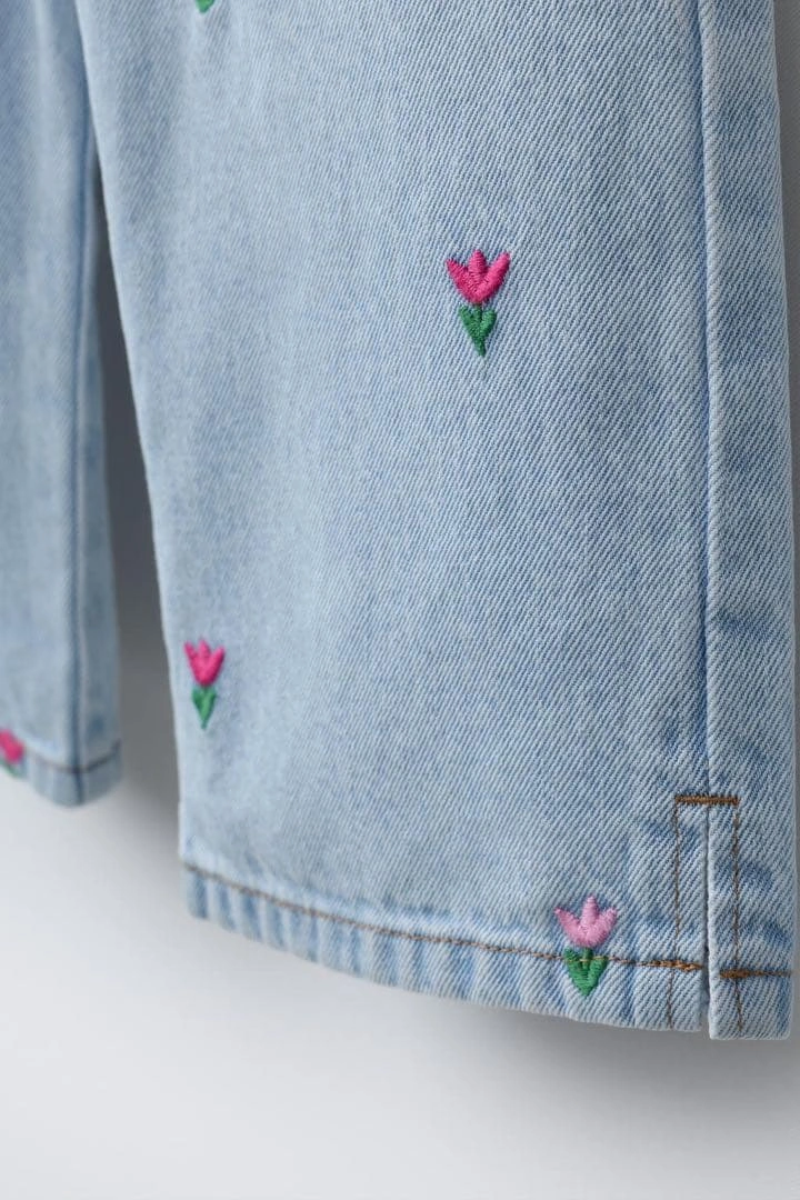 ZARA KIDS チューリップ刺繍 オーバーオール 116cm ガールズの写真3枚目
