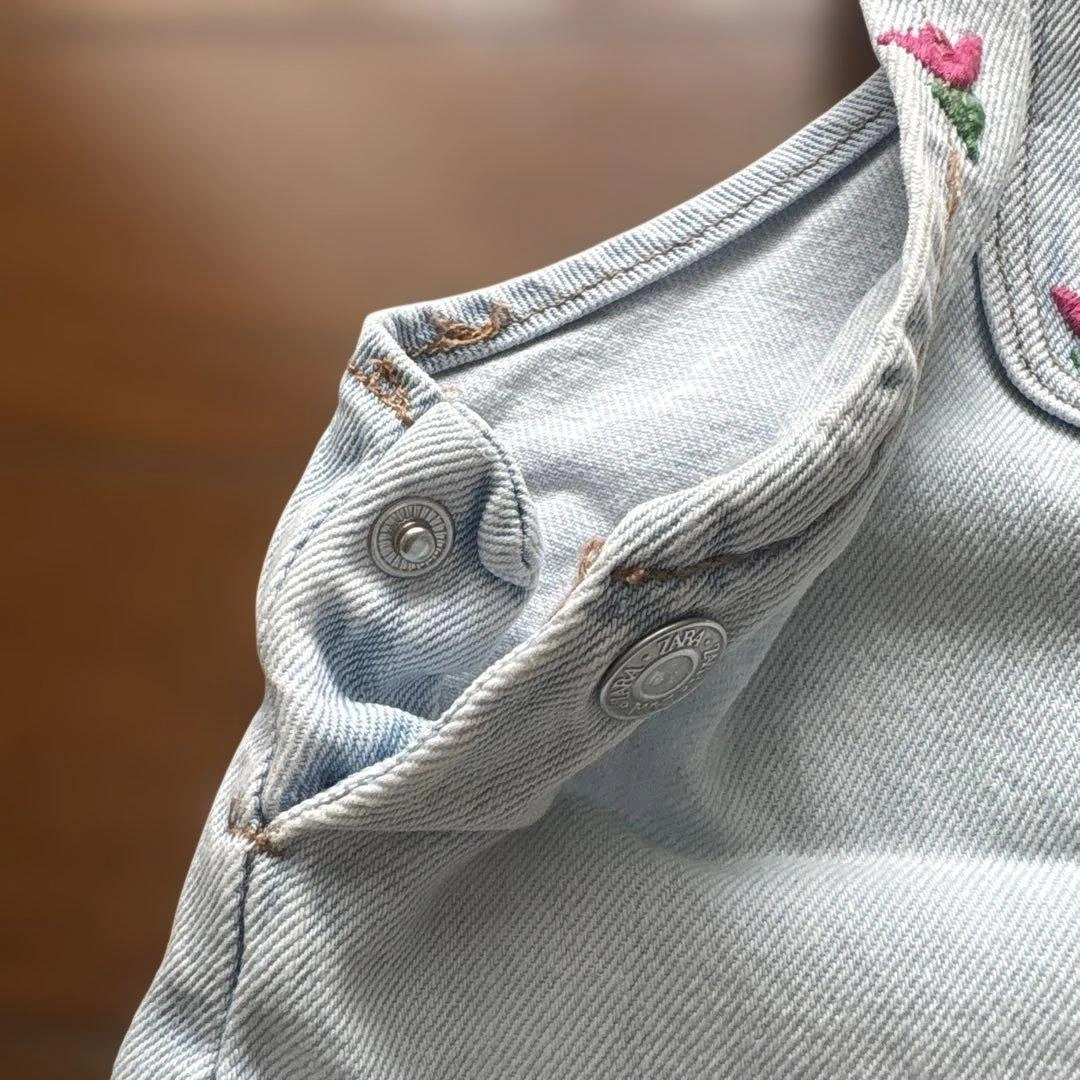 ZARA KIDS チューリップ刺繍 オーバーオール 116cm ガールズの写真8枚目