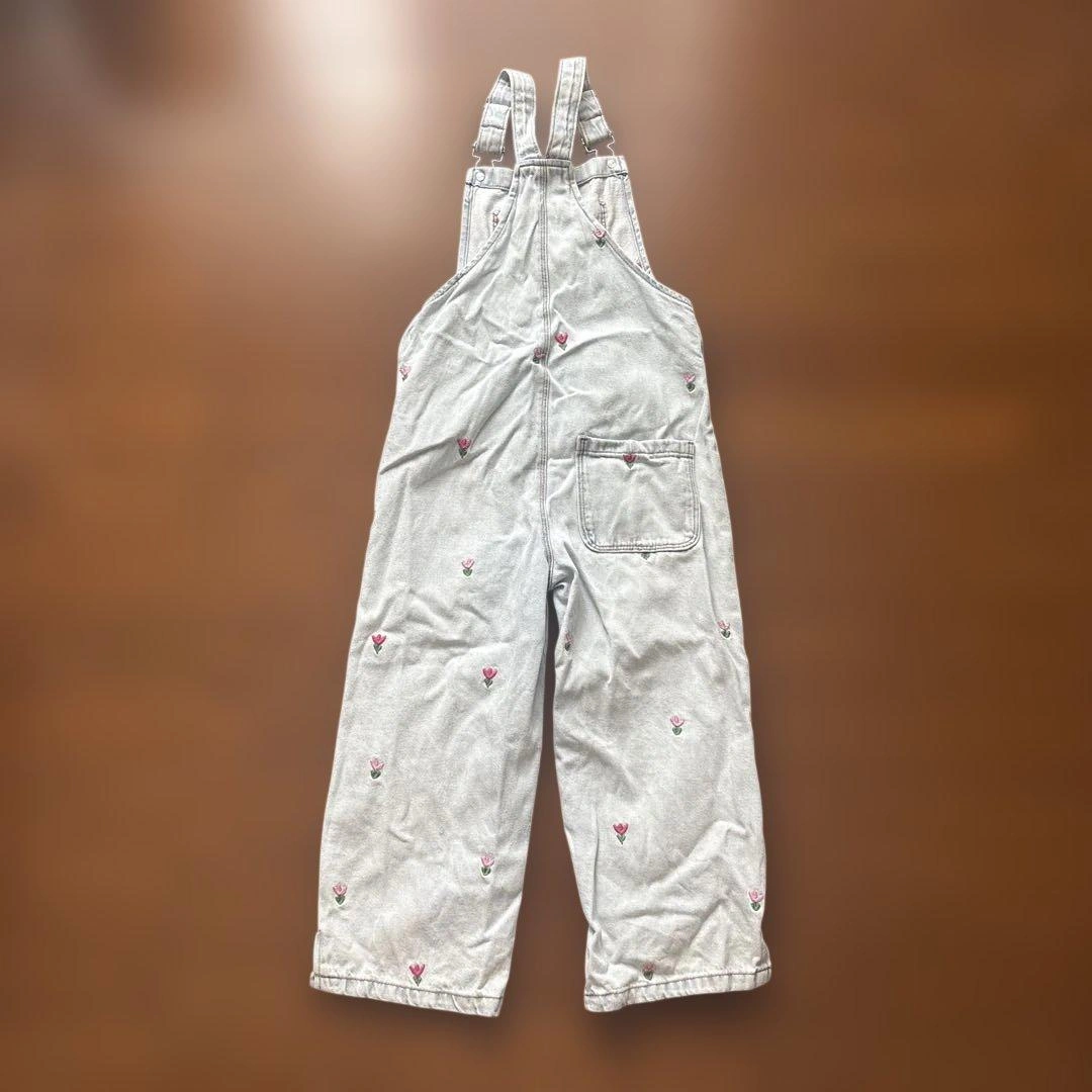 ZARA KIDS チューリップ刺繍 オーバーオール 116cm ガールズの写真9枚目